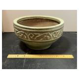 Green Pottery Planter Bowl