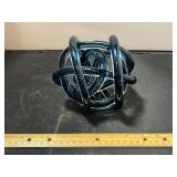Blue Hand Blown Glass Paper Weight