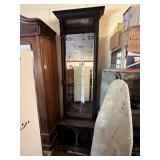 Antique Victorian Hall Tree With Mirror