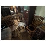 3 Assorted Cane Seat Wood Chairs