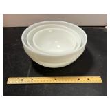 Anchor Hocking Fire King White Mixing Bowl Set
