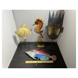Metal Fish Seahorse Wall Decor Lot