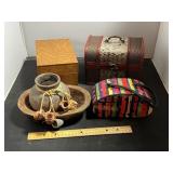Decorative Boxes And Basket Lot