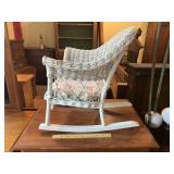 White Childs Wicker Rocking Chair