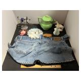Denim Skirt And Craft Decor Lot