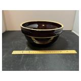 Brown And Yellow Pottery Mixing Bowl