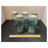 Blue Mason Jars Lot