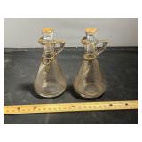 Pair Glass Cruets With Stoppers
