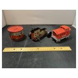 Vintage Tin Toy Train And Drum Lot