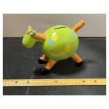 Green Ceramic Cow Piggy Bank