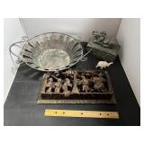 Mixed Metal And Wood Decor Lot