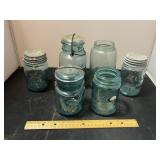 Blue Mason Jars Lot