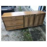 Long Vintage 4 Drawer Dresser with Hidden Drawers