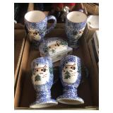Holiday Mugs & Napkin Holder Set