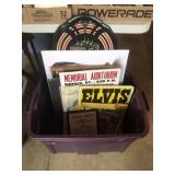 Tote of Elvis Concert Posters, Plaques, Clock, Etc