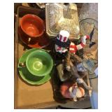 Misc Flat of Knick Knack Figures & Tea Cups