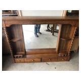 Mirrored Headboard with Drawers & Footboard