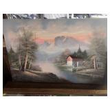 Beautiful River Mountain Painting By H. Wilson