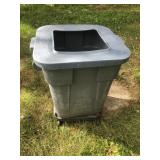 Small Square Barrel with Cover on Wheels