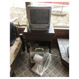 2 Fans, TV, & End Table