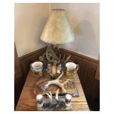 Whitetail Antler Lot - Lamp, S & P, Mugs, Decor