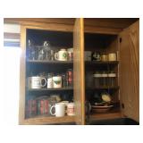 Contents of 2 Cabinets - Glasses, Dishes, Etc