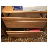 2 Drawer Wide Wooden File Cabinet