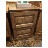 2 Drawer Wooden File Cabinet