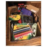 Flat of Office Supplies - Tape, Clips, Markers