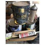 Painter Lot - Stir Sticks, Paint, Brushes, Etc