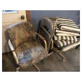 2 Rolling Chairs, 1 Folding Chair, Chair Pads