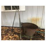 Tri-pod & Large Metal Container