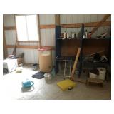 Misc Lot in 1st Shed - Mini Fridge, Barrel, Shelf
