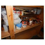 Painters Lot - Brushes, Paint, Stir Sticks, Etc