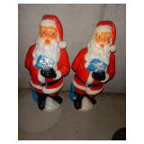 2 Ceramic ? Santa Statues / Coin Banks