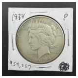 1934 Peace Silver Dollar