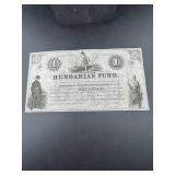 1852 Hungarian One Dollar Note
