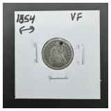 1854-seated Liberty Silver Dime