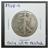 1928-s Walking Liberty Silver Half Dollar Dollar