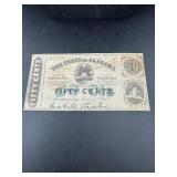 1863-state Of Alabama 50 Cent Signed Note