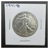 1941-d Walking Liberty Silver Half Dollar Dollar
