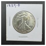 1939p Walking Liberty Silver Half Dollar Dollar