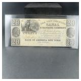 1860s New Orleans-bangor Canal $20 Note