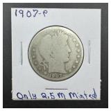1907 Barber Silver Half Dollar