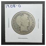 1908-o Barber Silver Half Dollar
