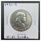 1951-s Franklin Silver Half Dollar