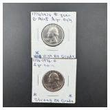 1776-1976 Two Proof Quarters