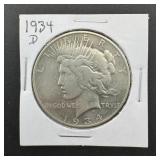 1934-d Peace Silver Dollar