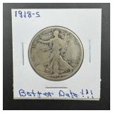 1918-s Walking Liberty Silver Half Dollar Dollar