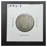1892p Barber Silver Quarter